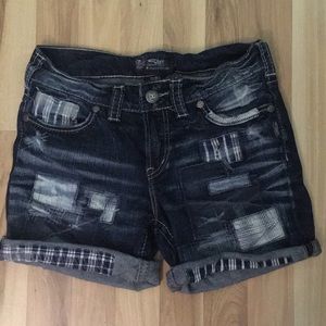 Silver jean shorts
